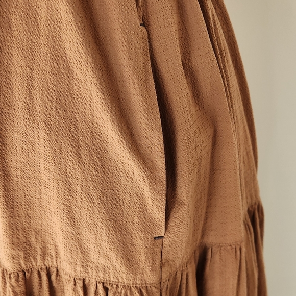 Everlane Cotton Pinafore Backless Dress Brown Sz 8 - Picture 7 of 14